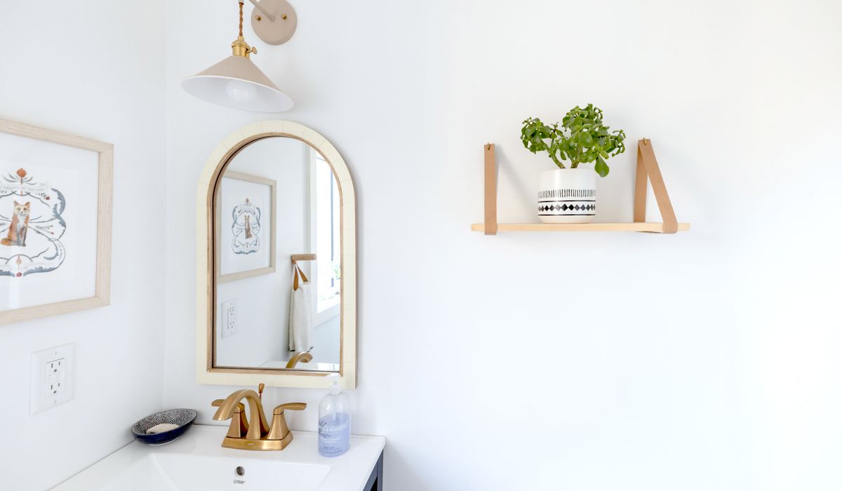 Decluttering and Styling a Small Alcove Desk Area